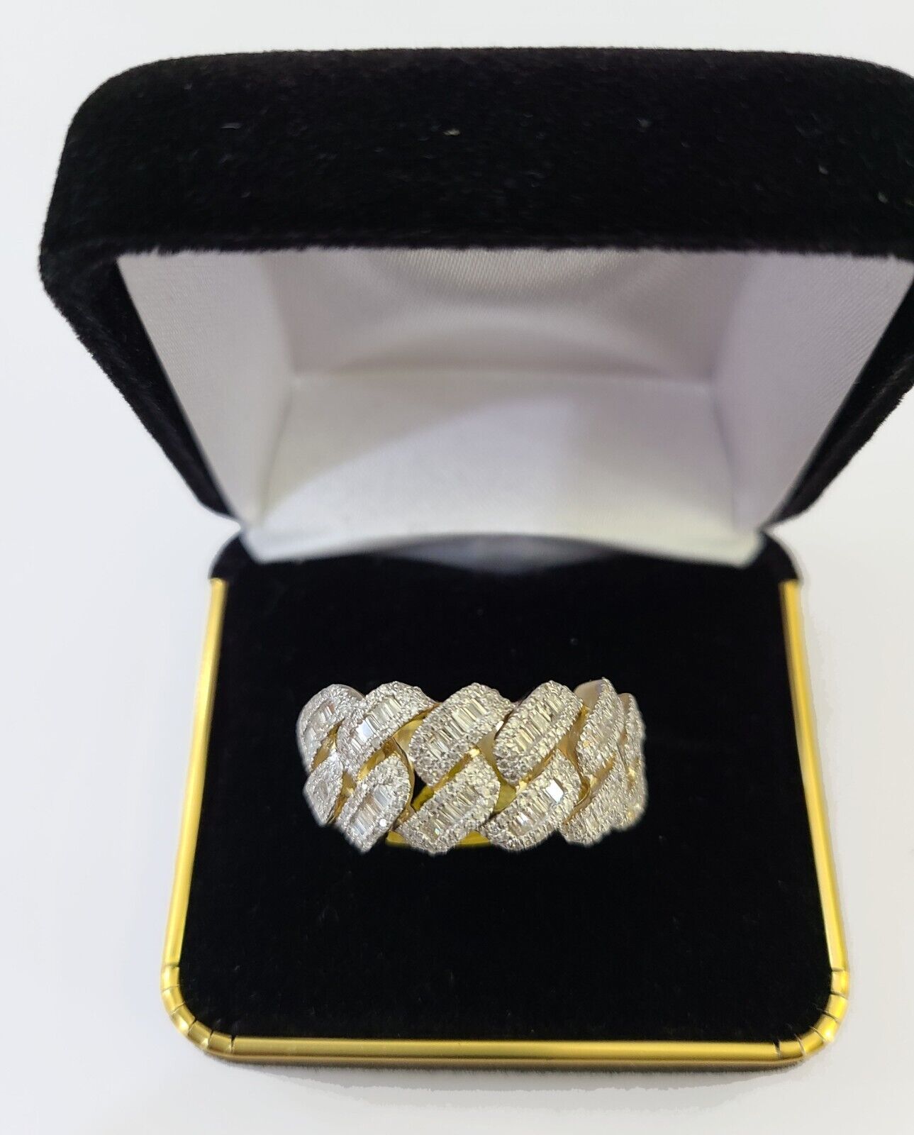 Real 10k Yellow Gold Diamond Ring Men Engagement Wedding Ring - Reva Jeweler