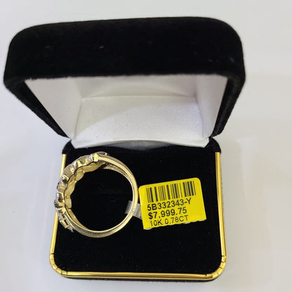 Real 10k Yellow Gold Diamond Ring Men Engagement Wedding Ring - Reva Jeweler