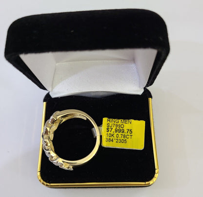 Real 10k Yellow Gold Diamond Ring Men Engagement Wedding Ring - Reva Jeweler