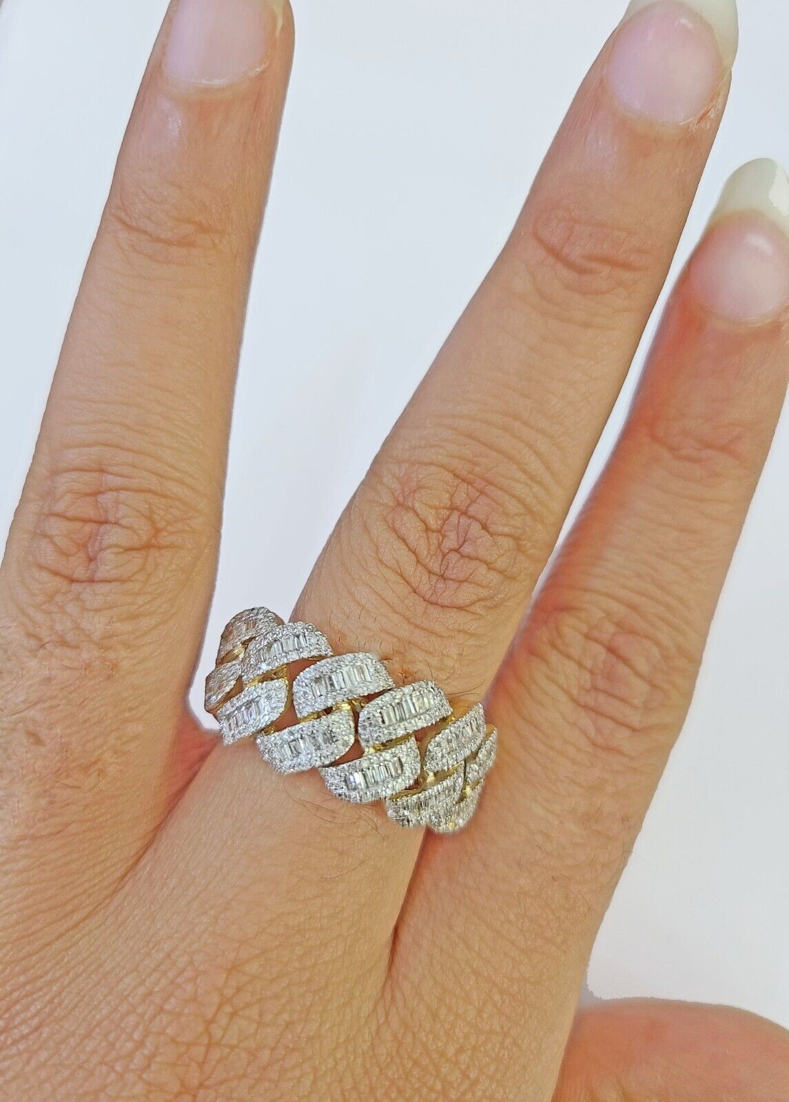 Real 10k Yellow Gold Diamond Ring Men Engagement Wedding Ring - Reva Jeweler