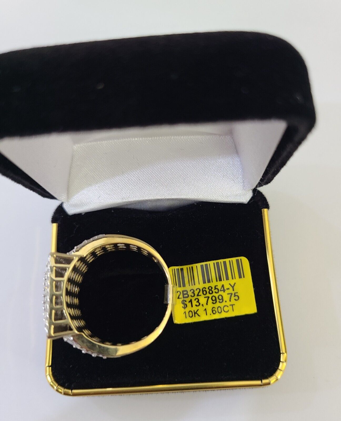 Real 10k Yellow Gold Diamond Ring Square Shaped Men Engagement Wedding Ring - Reva Jeweler