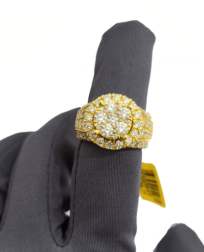 Real 10k Yellow Gold Diamond Ring White Genuine 2.56CT Diamonds 10kt Size 10 - Reva Jeweler