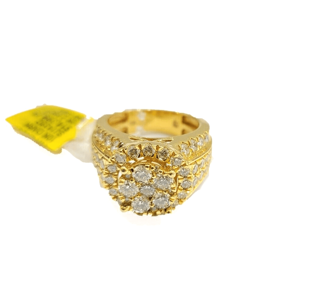 Real 10k Yellow Gold Diamond Ring White Genuine 2.56CT Diamonds 10kt Size 10 - Reva Jeweler