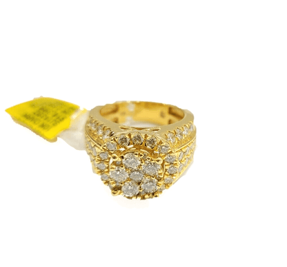 Real 10k Yellow Gold Diamond Ring White Genuine 2.56CT Diamonds 10kt Size 10 - Reva Jeweler