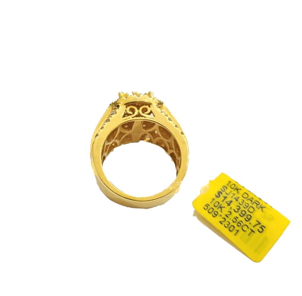 Real 10k Yellow Gold Diamond Ring White Genuine 2.56CT Diamonds 10kt Size 10 - Reva Jeweler