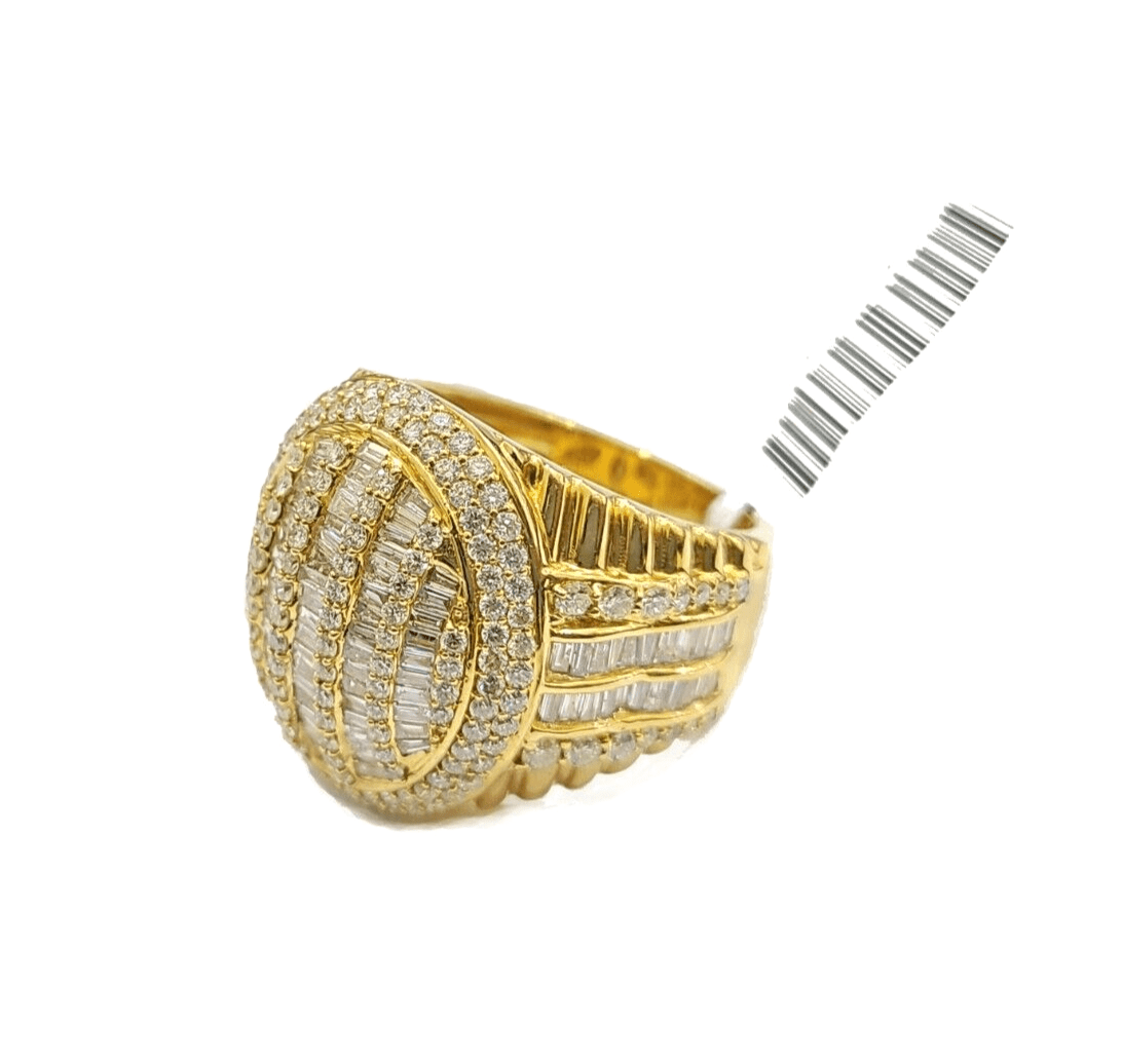 Real 10k Yellow Gold Diamond Ring White Genuine 3.42CT Diamonds 10kt Size 10 - GoldenlinQ