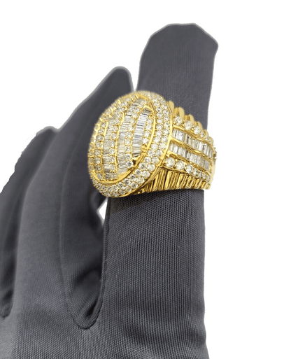 Real 10k Yellow Gold Diamond Ring White Genuine 3.42CT Diamonds 10kt Size 10 - GoldenlinQ