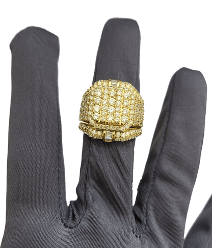 Real 10k Yellow Gold Diamond Ring White Genuine 4.09CT Diamonds 10kt Size 10 - Reva Jeweler