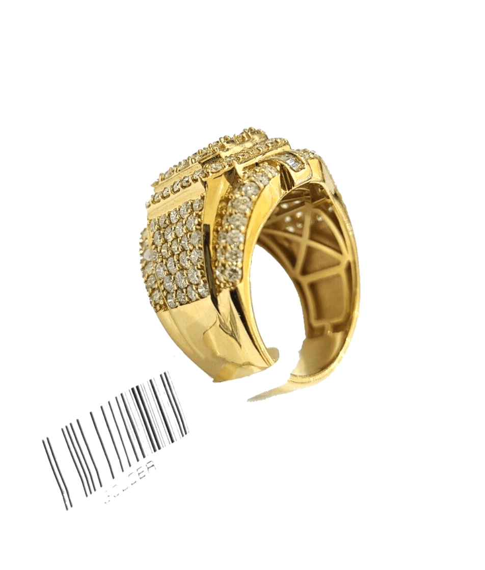 Real 10k Yellow Gold Diamond Ring White Genuine 4.09CT Diamonds 10kt Size 10 - Reva Jeweler