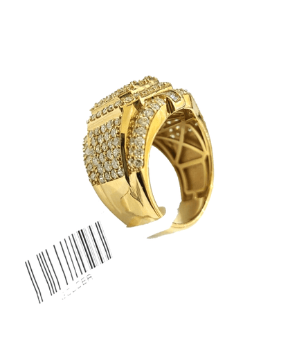 Real 10k Yellow Gold Diamond Ring White Genuine 4.09CT Diamonds 10kt Size 10 - Reva Jeweler