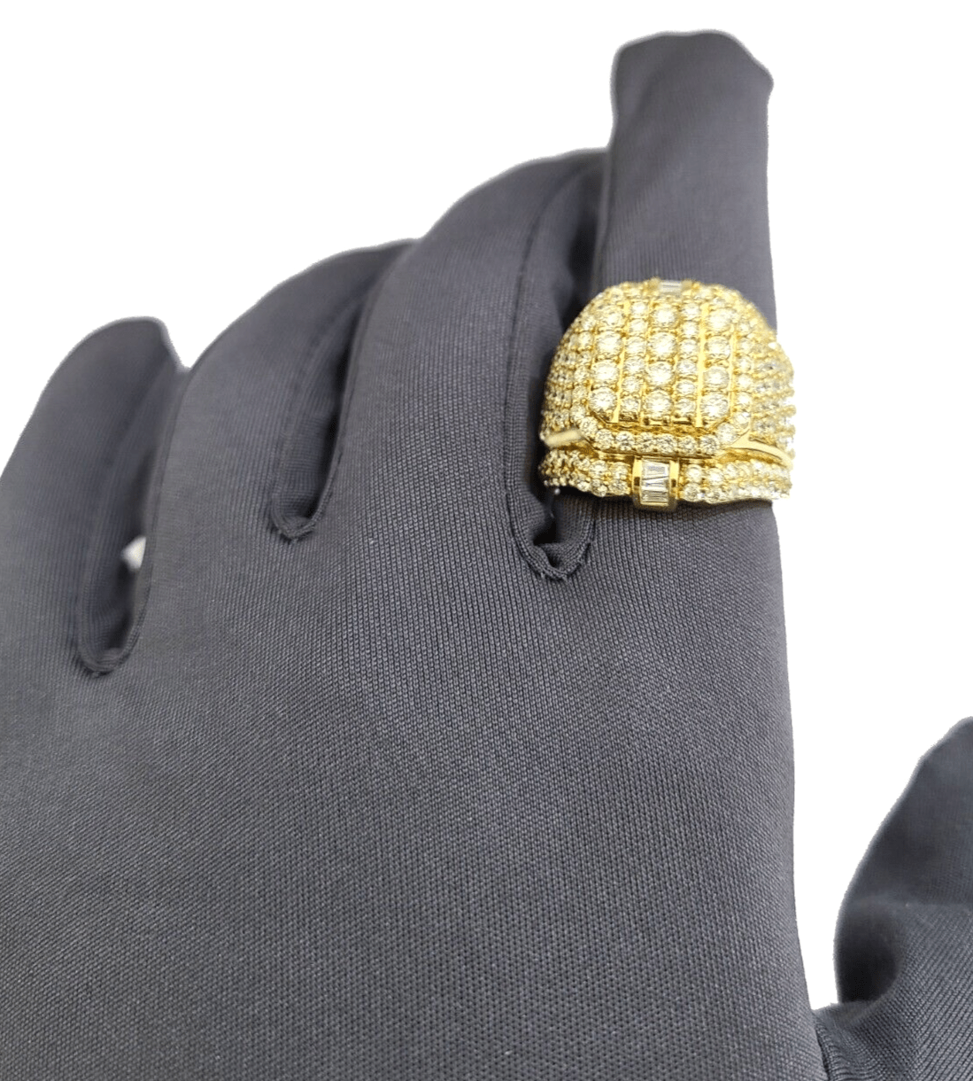 Real 10k Yellow Gold Diamond Ring White Genuine 4.09CT Diamonds 10kt Size 10 - Reva Jeweler