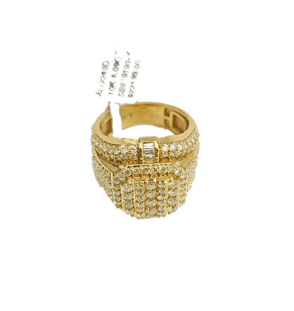 Real 10k Yellow Gold Diamond Ring White Genuine 4.09CT Diamonds 10kt Size 10 - Reva Jeweler