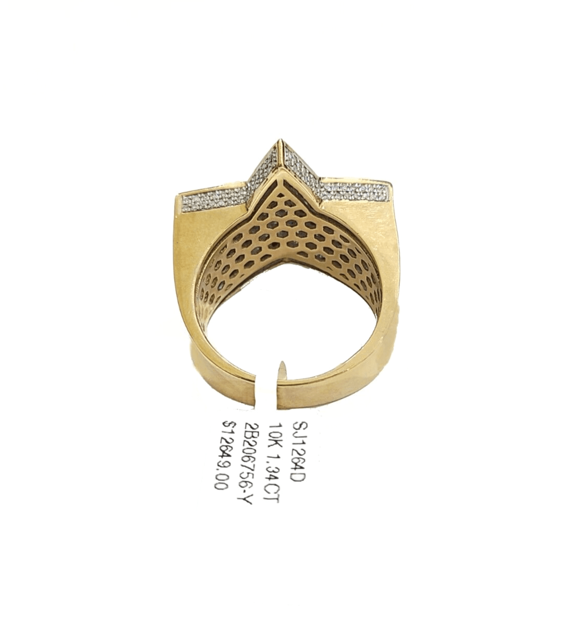 Real 10k Yellow Gold Diamond Star Ring Band Genuine 1.34CT Diamonds 10kt Size 10 - Reva Jeweler