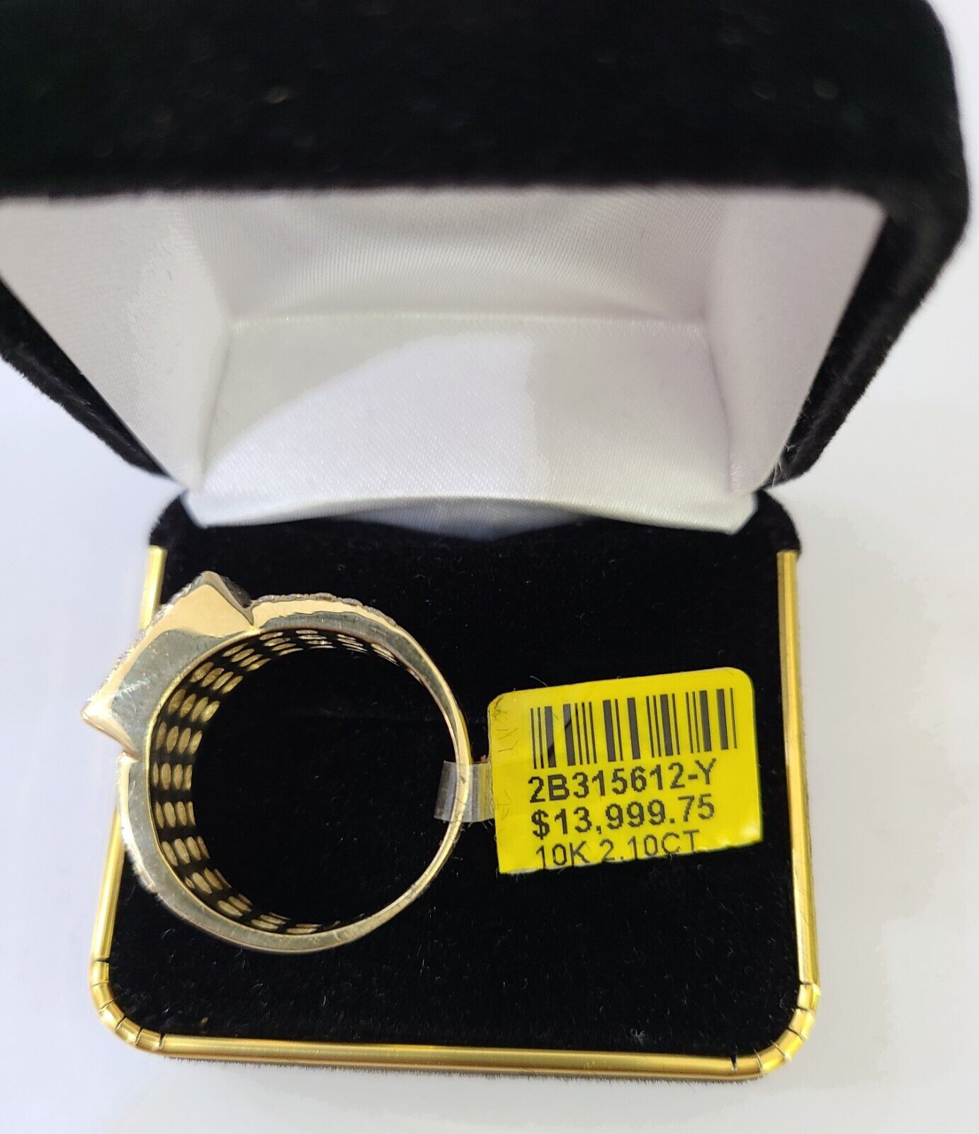 Real 10k Yellow Gold Diamonds Mens Ring Natural Diamond Square Sized Size 10 - Reva Jeweler
