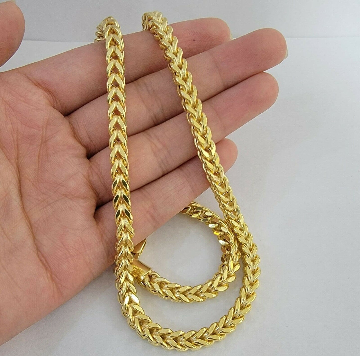 Real 10k Yellow Gold Franco Chain 26" Necklace 6mm Thick, 10kt Men's, STRONG - Reva Jeweler