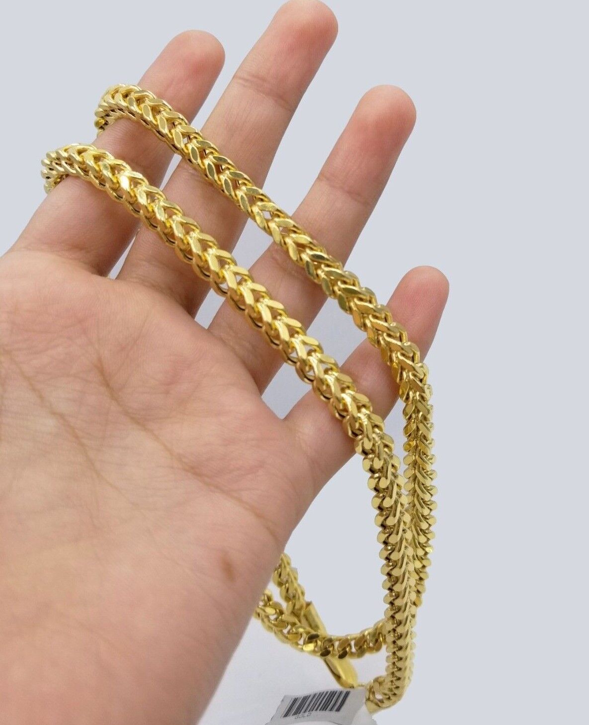 Real 10k Yellow Gold Franco Necklace 5mm 22" inch Short length Men's 10kt Chain - Reva Jeweler