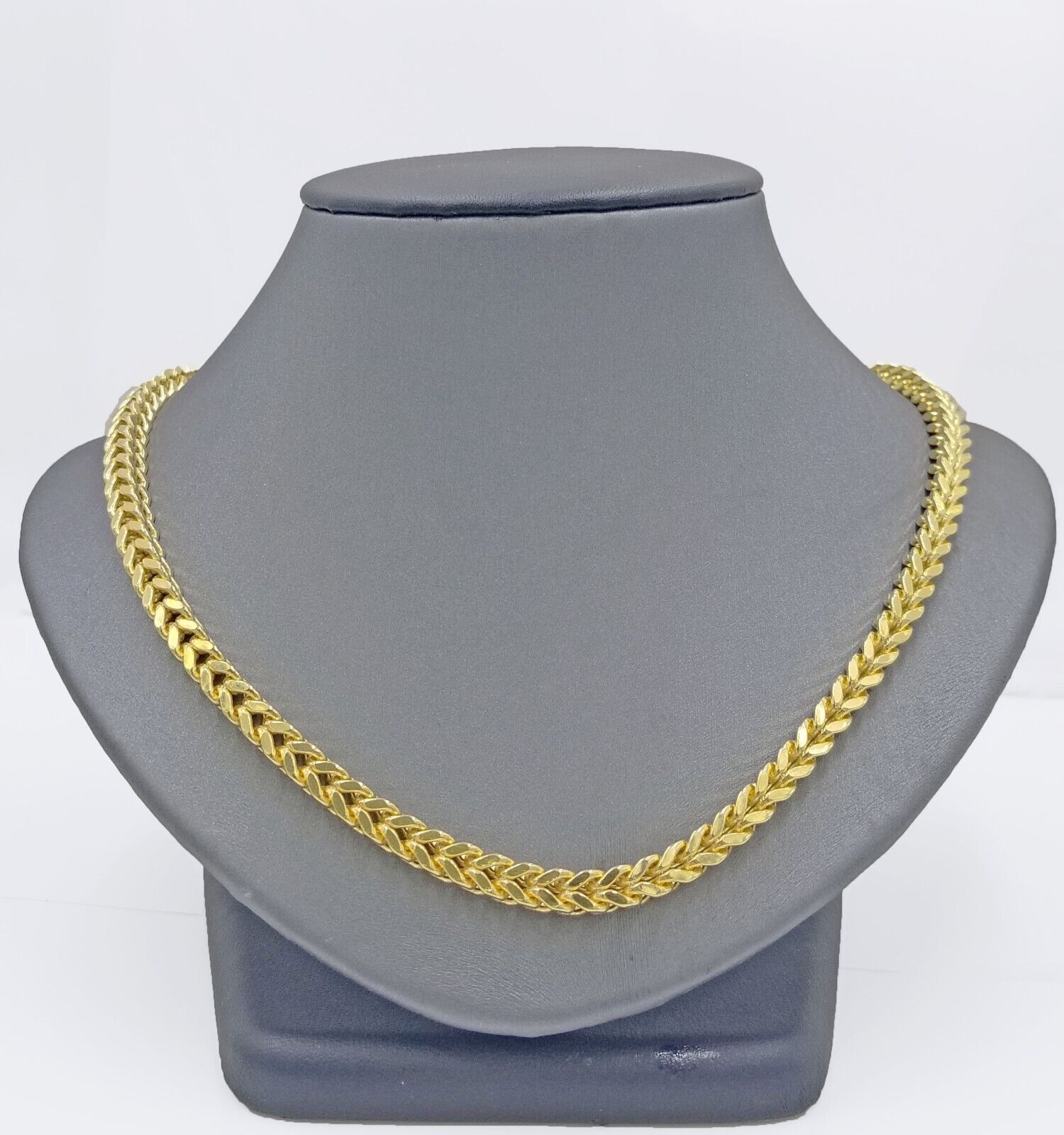 Real 10k Yellow Gold Franco Necklace 5mm 26" inch For Men's 10kt Chain - Reva Jeweler
