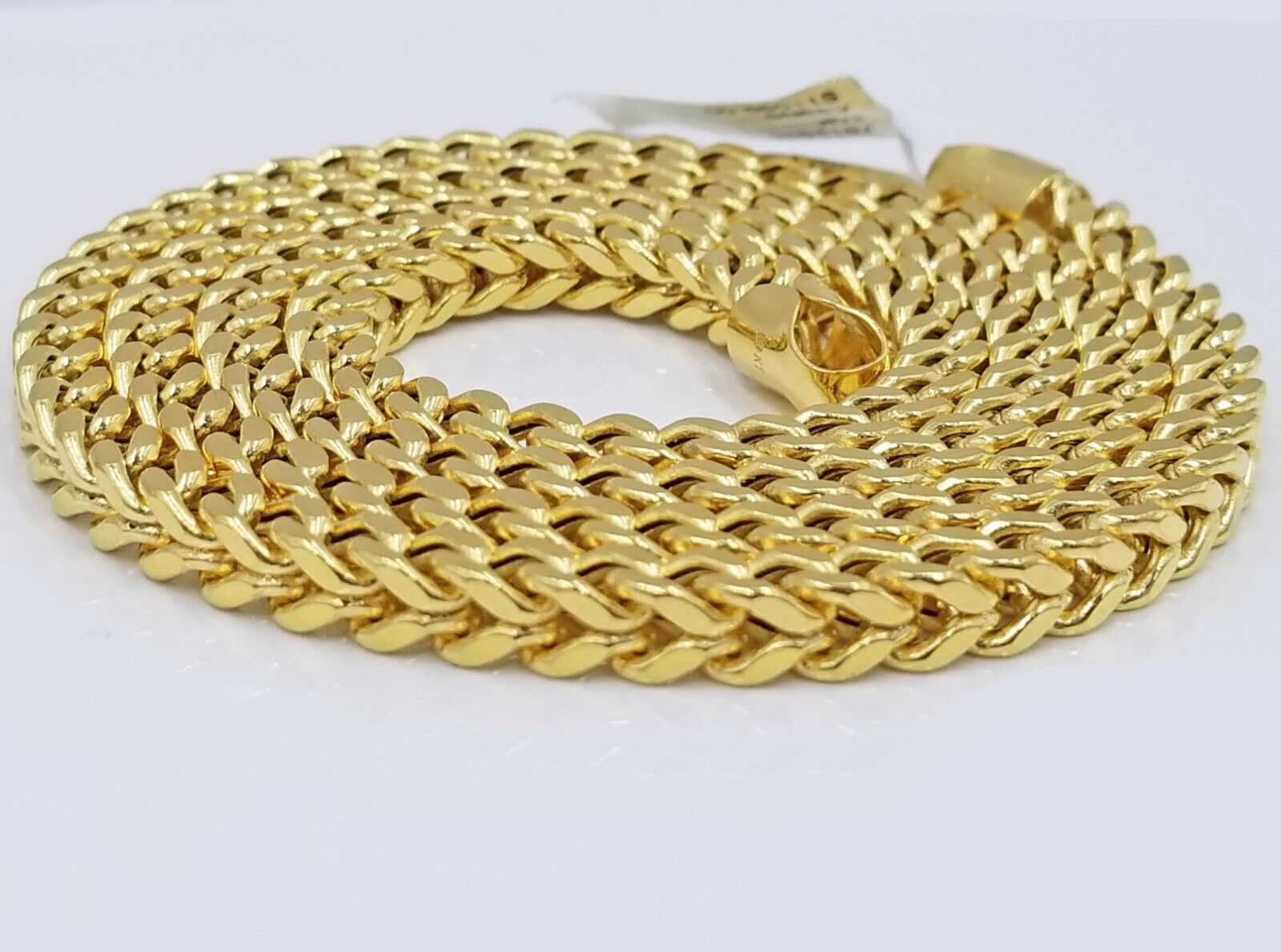 Real 10k Yellow Gold Franco Necklace 5mm 26" inch For Men's 10kt Chain - Reva Jeweler