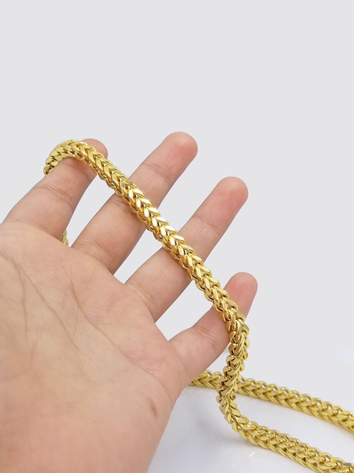Real 10k Yellow Gold Franco Necklace 5mm 26" inch For Men's 10kt Chain - Reva Jeweler