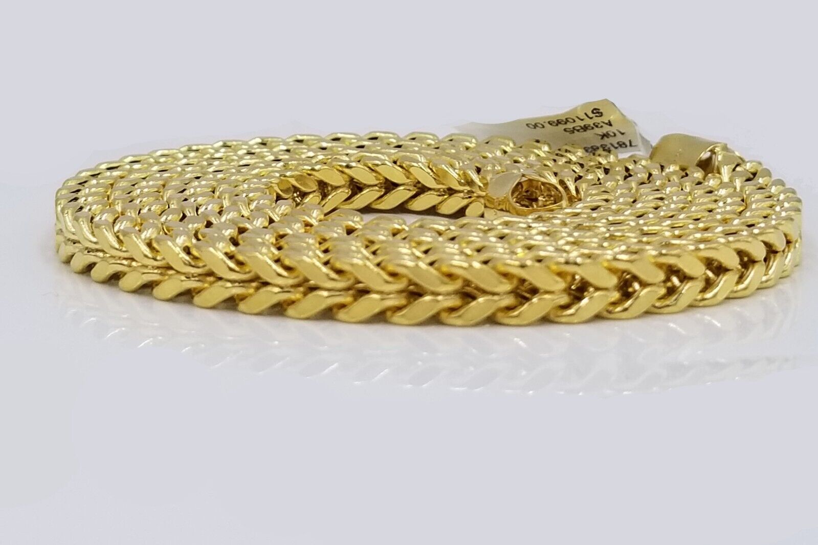 Real 10k Yellow Gold Franco Necklace 5mm 26" inch For Men's 10kt Chain - Reva Jeweler