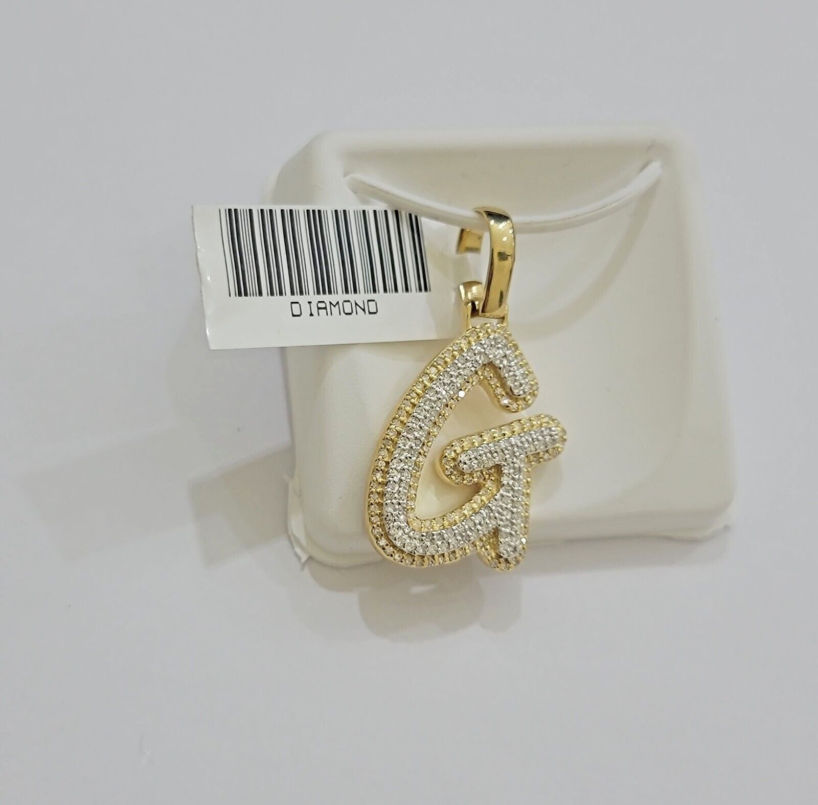 Real 10k Yellow Gold G Charm Pendant Letter Initial With Diamonds For Mens - Reva Jeweler