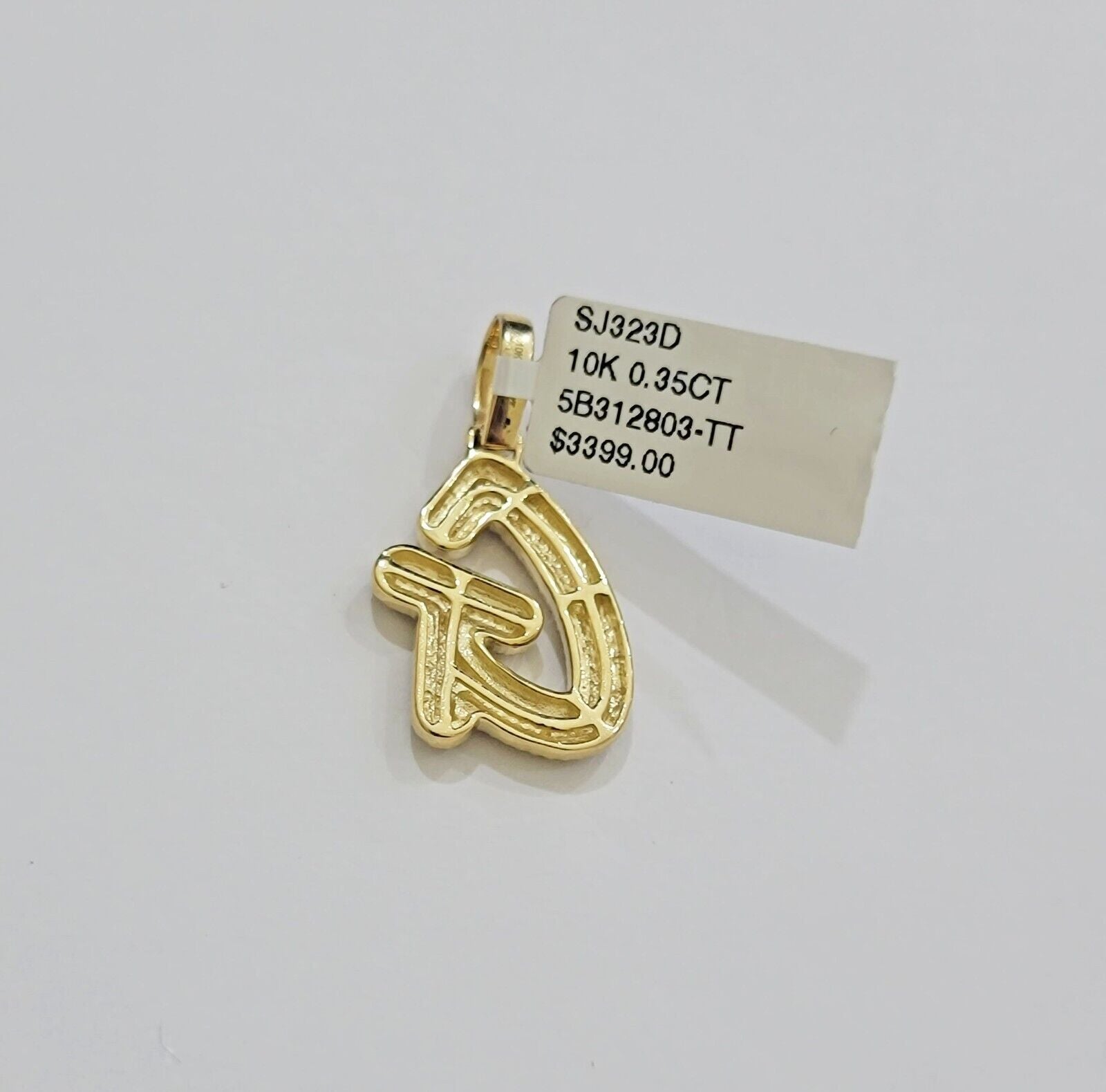 Real 10k Yellow Gold G Charm Pendant Letter Initial With Diamonds For Mens - Reva Jeweler