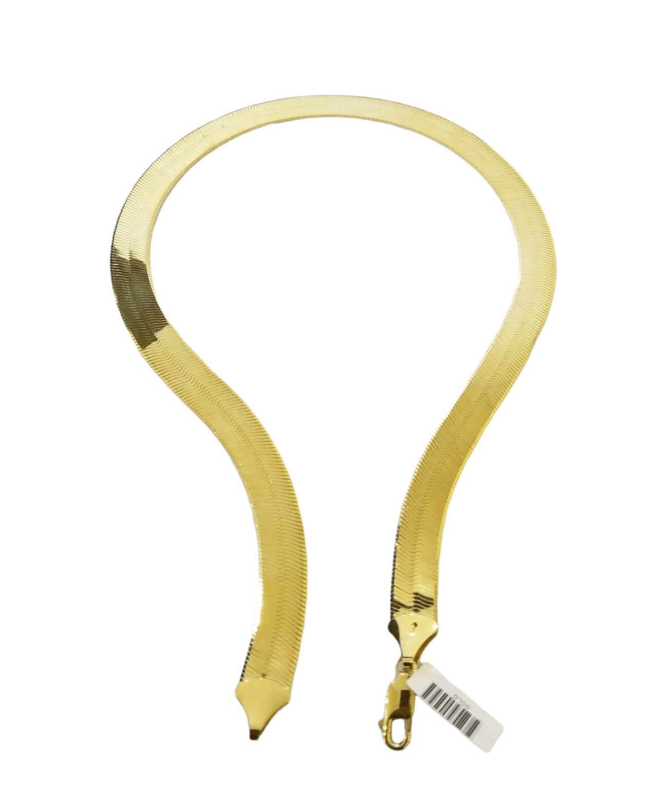 Real 10K Yellow Gold Herringbone 11mm Necklace Chain 20" Inch Solid Lobster Lock - Reva Jeweler