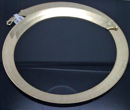 Real 10k Yellow Gold Herringbone 18" Necklace Chain 12mm - Reva Jeweler