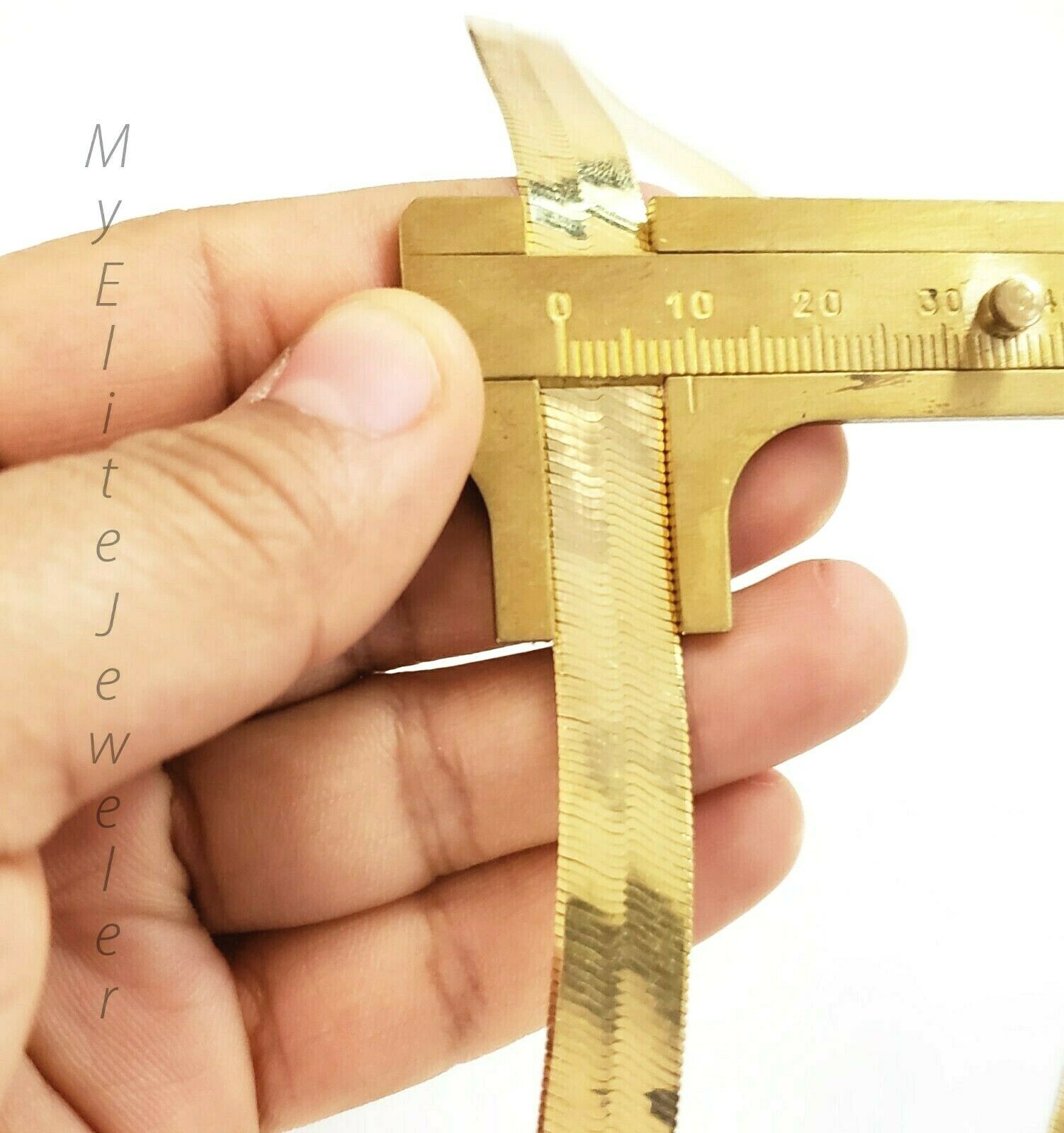 Real 10K Yellow Gold Herringbone Chain 18 Inch 10MM Necklace Ladies Men's SALE!! - Reva Jeweler