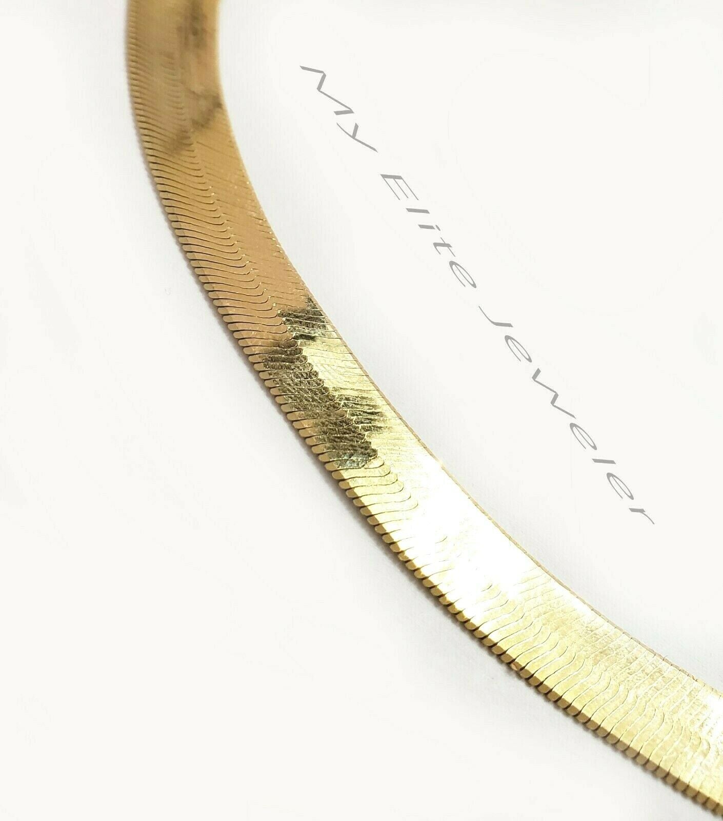 Real 10K Yellow Gold Herringbone Chain 18 Inch 10MM Necklace Ladies Men's SALE!! - Reva Jeweler