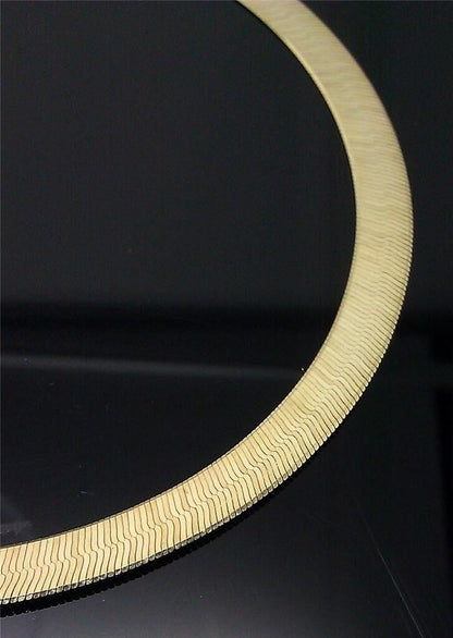 Real 10k Yellow Gold Herringbone Necklace 12mm 20" inch Men Women - Reva Jeweler