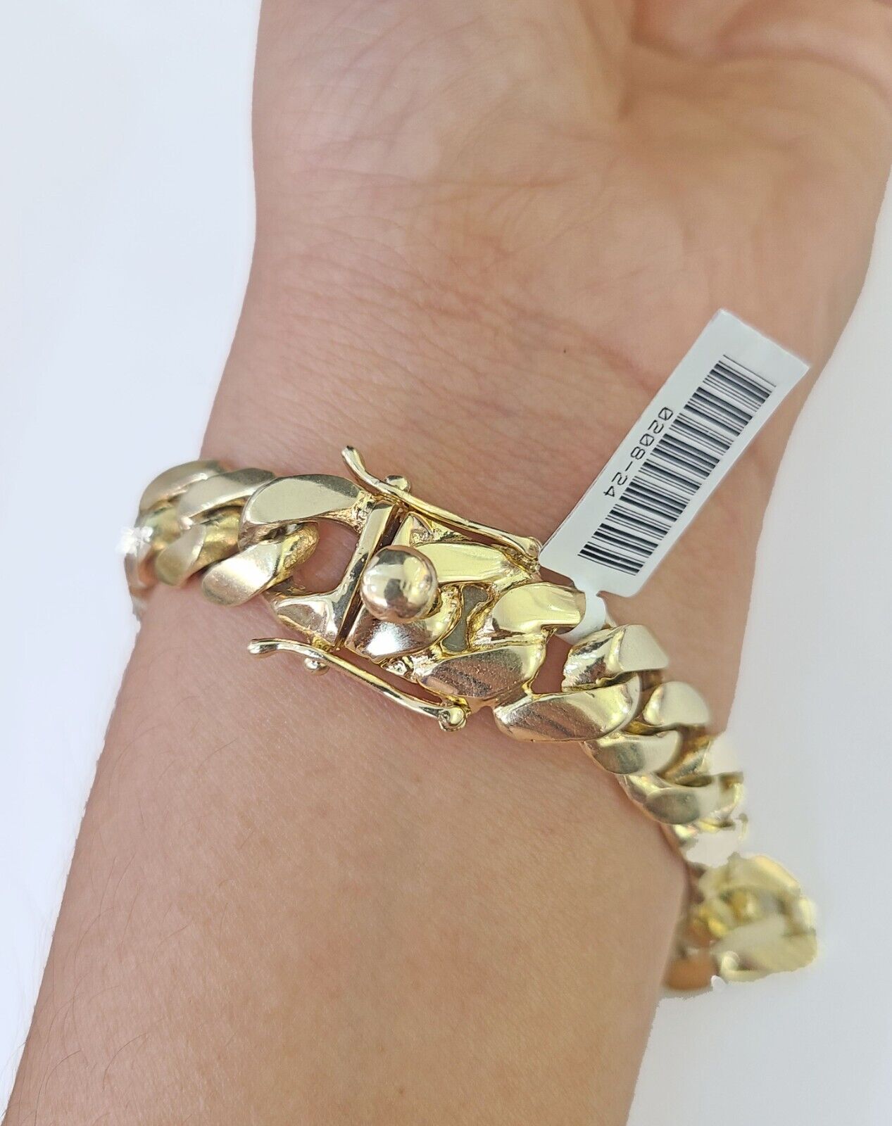 Real 10K Yellow Gold ID Bracelet Miami Cuban Link Solid 12mm 9" inch Name Plate - GoldenlinQ