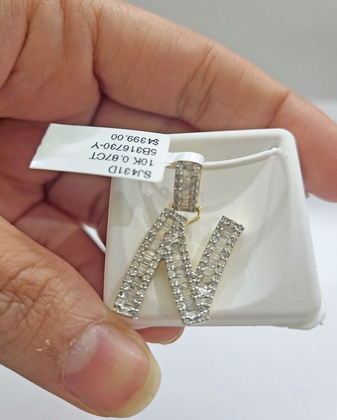 Real 10K Yellow Gold Initials Diamond Cut Charm A - Z Pendant Alphabets - Reva Jeweler