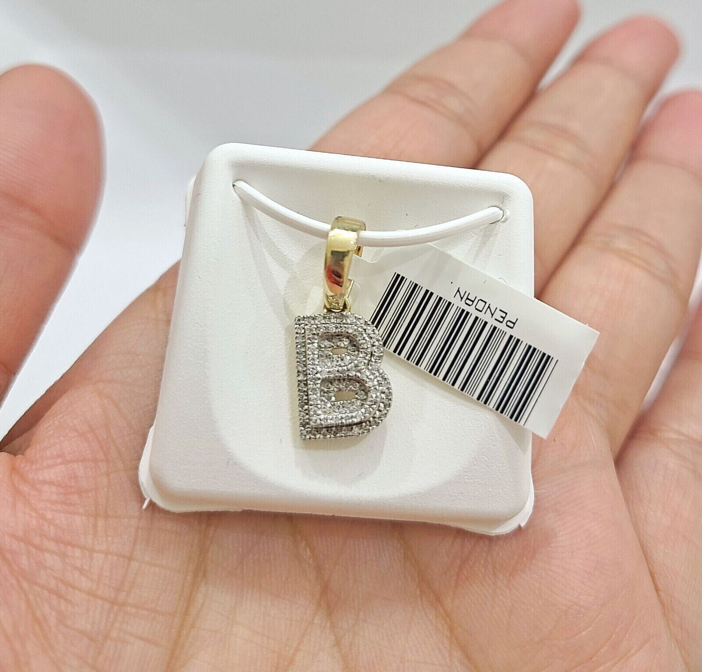 Real 10K Yellow Gold Initials Diamond Cut Charm A - Z Pendant Alphabets - GoldenlinQ