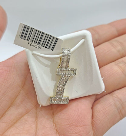 Real 10K Yellow Gold Initials Diamond Cut Charm A - Z Pendant Alphabets - Reva Jeweler