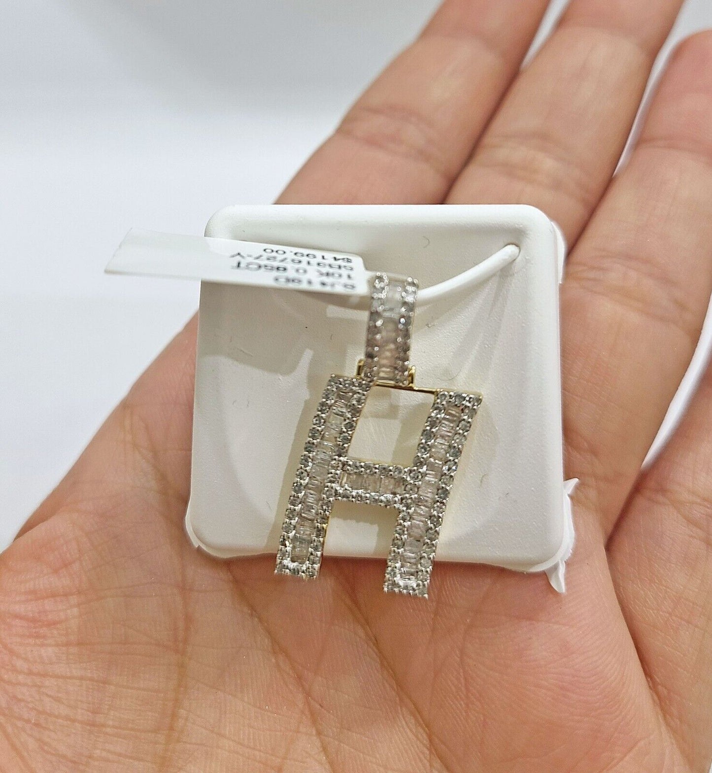 Real 10K Yellow Gold Initials Diamond Cut Charm A - Z Pendant Alphabets - Reva Jeweler