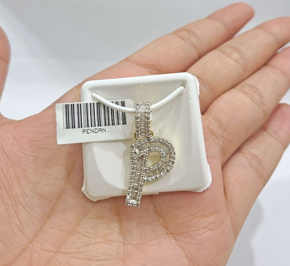 Real 10K Yellow Gold Initials Diamond Cut Charm A - Z Pendant Alphabets - Reva Jeweler