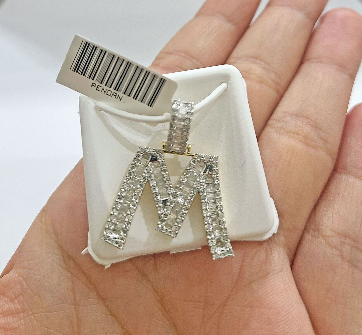 Real 10K Yellow Gold Initials Diamond Cut Charm A - Z Pendant Alphabets - Reva Jeweler