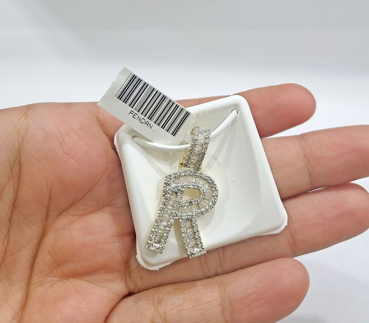 Real 10K Yellow Gold Initials Diamond Cut Charm A - Z Pendant Alphabets - Reva Jeweler