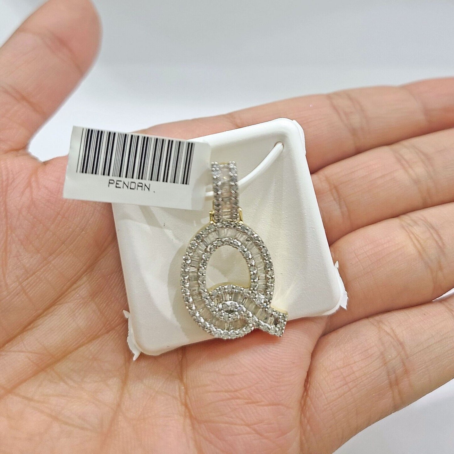 Real 10K Yellow Gold Initials Diamond Cut Charm A - Z Pendant Alphabets - Reva Jeweler