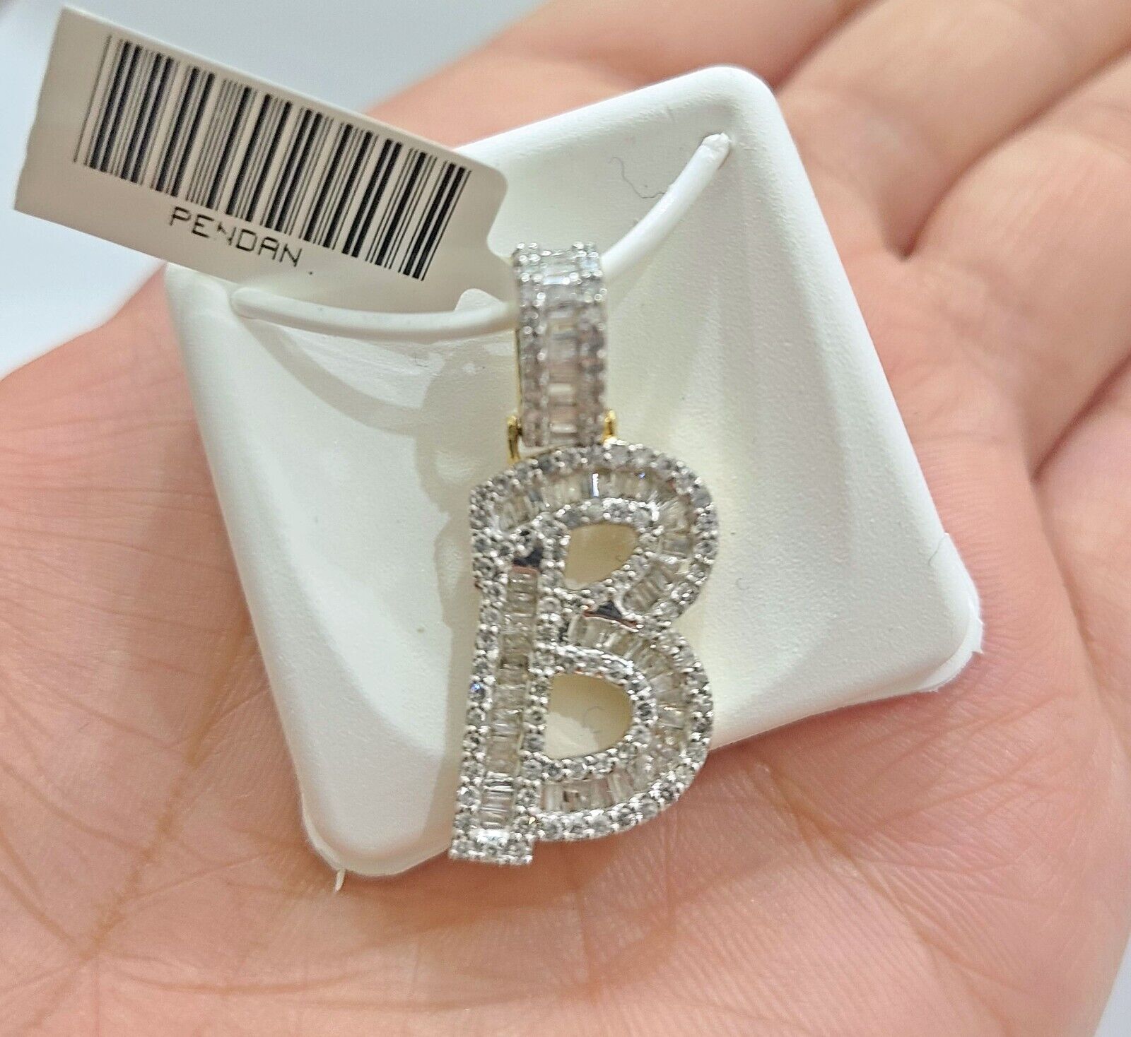 Real 10K Yellow Gold Initials Diamond Cut Charm A - Z Pendant Alphabets - Reva Jeweler