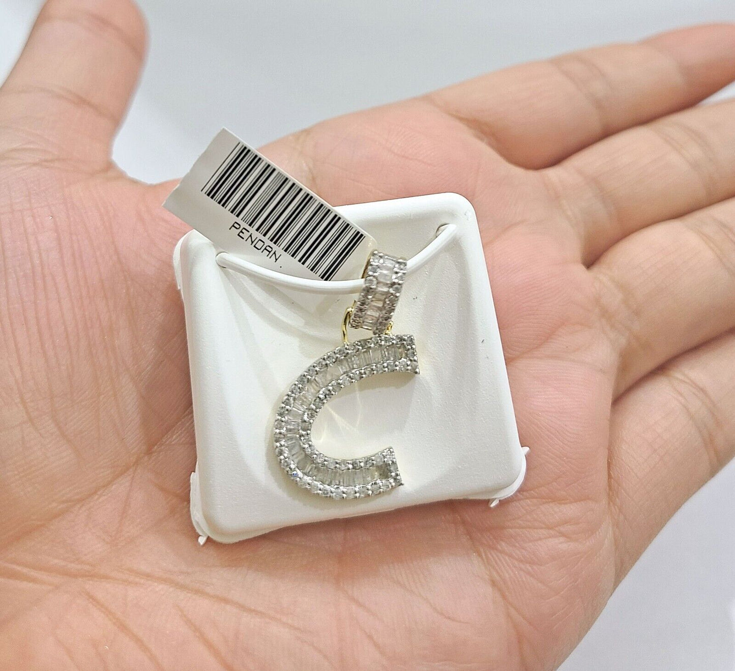Real 10K Yellow Gold Initials Diamond Cut Charm A - Z Pendant Alphabets - Reva Jeweler