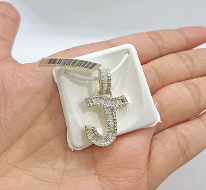 Real 10K Yellow Gold Initials Diamond Cut Charm A - Z Pendant Alphabets - Reva Jeweler
