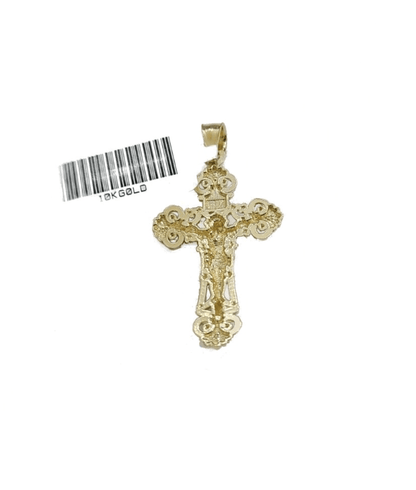 Real 10k Yellow Gold Jesus Cross Charm Rope Chain Necklace 3mm 26'' Pendant 10kt - GoldenlinQ