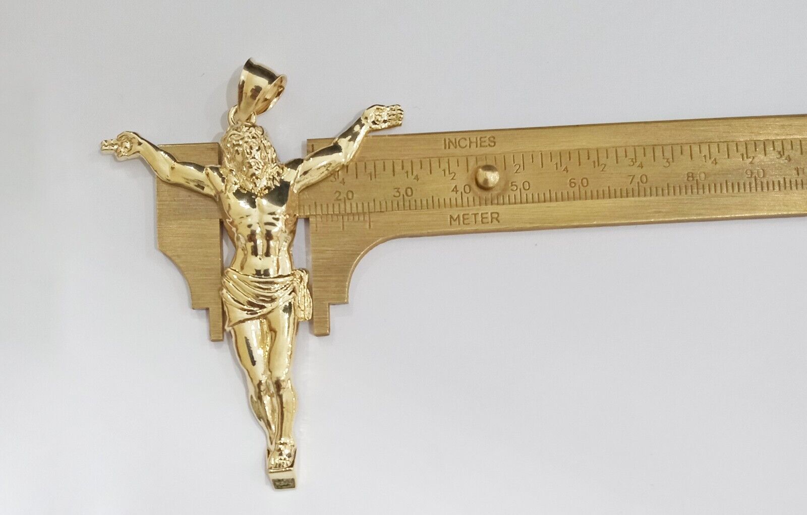 Real 10k Yellow Gold Jesus Crucifix Charm 10kt Pendant Men Women - Reva Jeweler