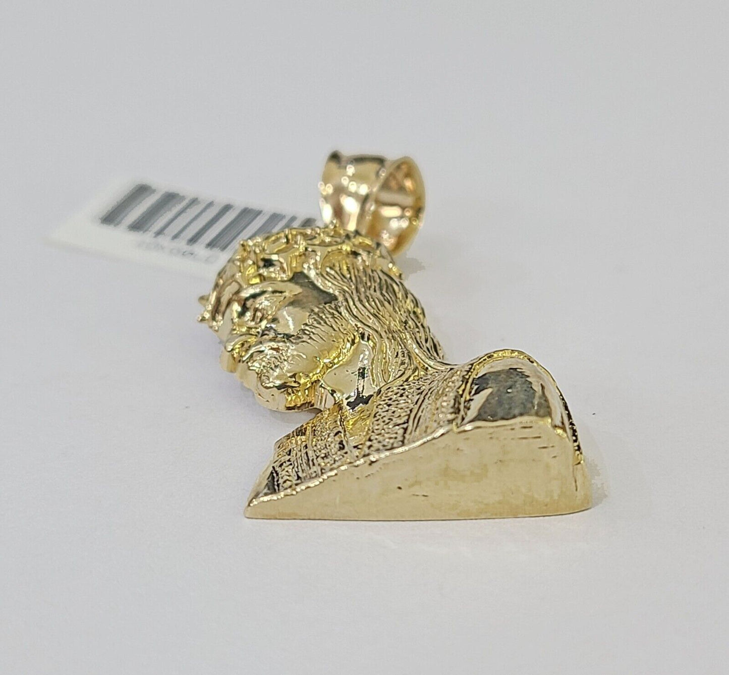 Real 10K Yellow Gold Jesus Head Pendant Charm Genuine 2" - Reva Jeweler