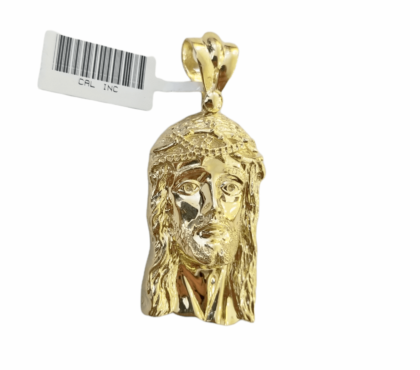 Real 10K Yellow Gold Jesus Head Pendent Charm 2" Inch 10kt - Reva Jeweler