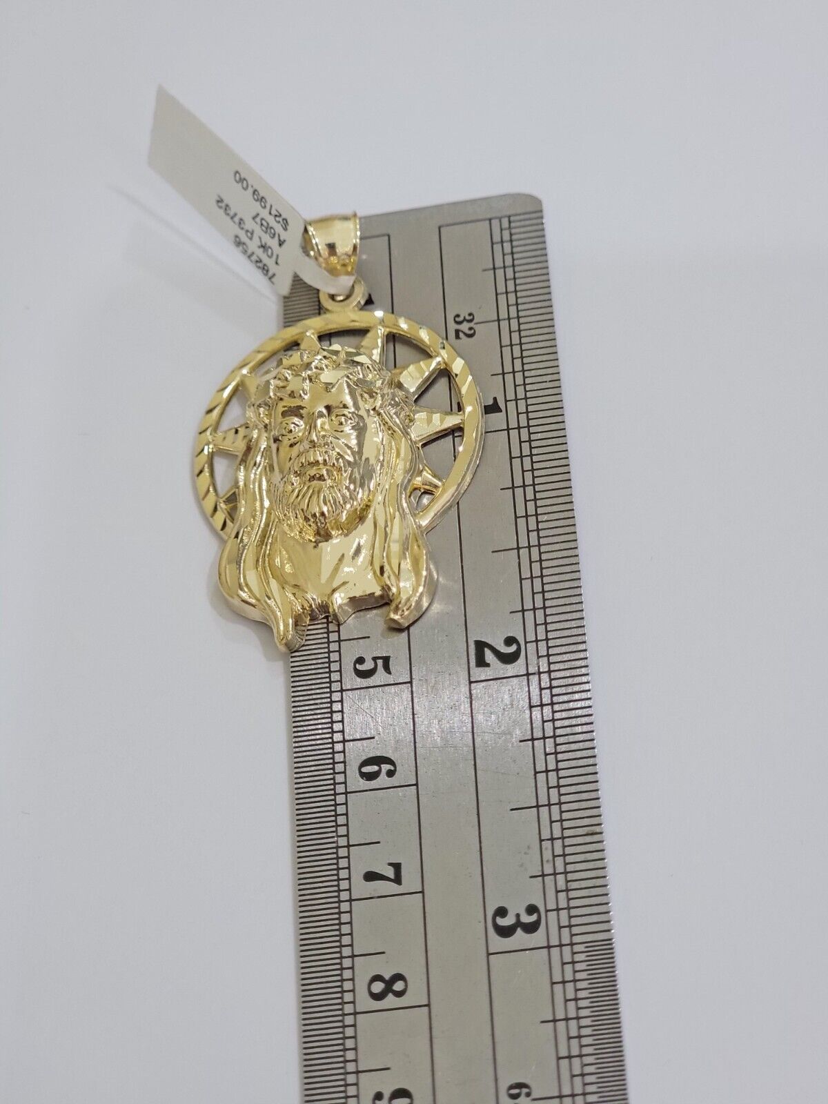 Real 10K Yellow Gold Jesus Pendant Mens Star Head Charm 1.5 Inch For Chains SALE - Reva Jeweler
