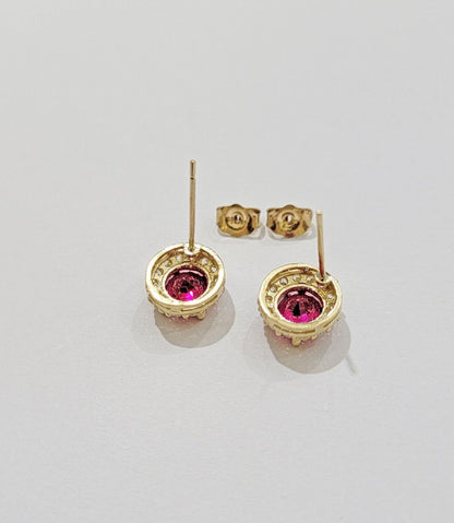 Real 10k Yellow Gold Ladies earring ring and pendant Purple heart Amethyst set - Reva Jeweler