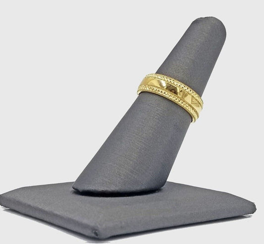Real 10k Yellow Gold Ladies Ring Band Wedding Band For women 10kt gold Size 5.5 - Reva Jeweler